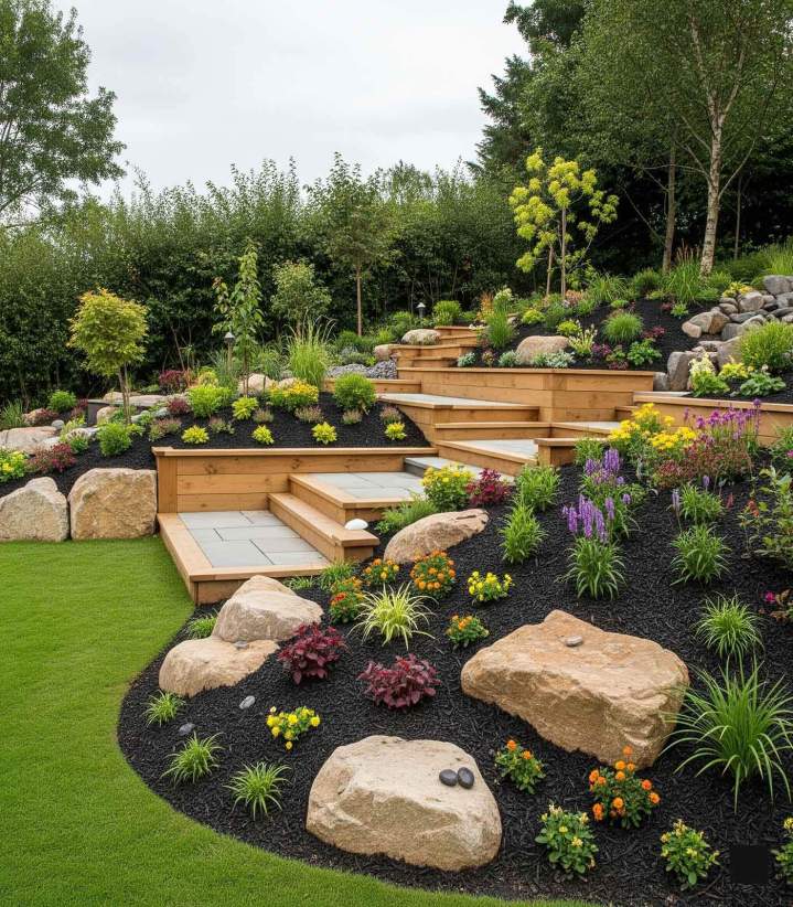 Mise en relief d'un jardin en pente Guadeloupe